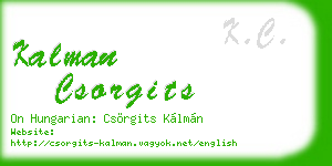 kalman csorgits business card